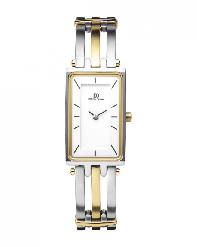 Danish Design Two Tone Silver & Gold Color Titanium Women's Watch