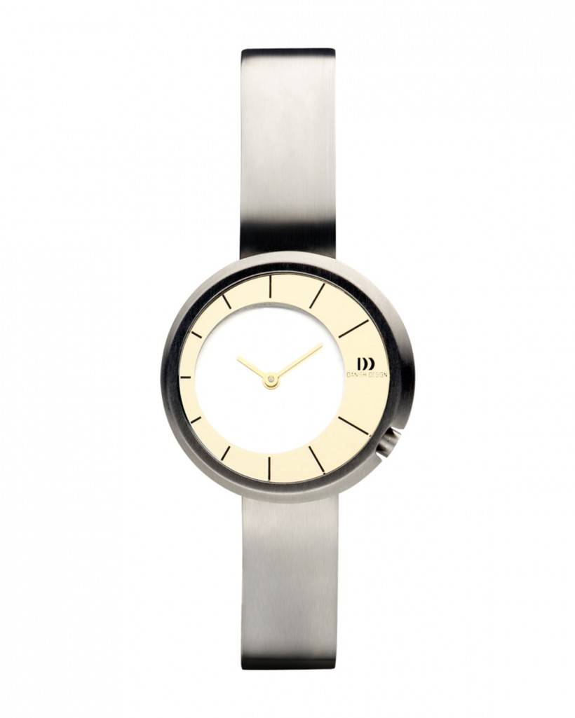 Danish Design Silver Leather Band Titanium Women's Watch