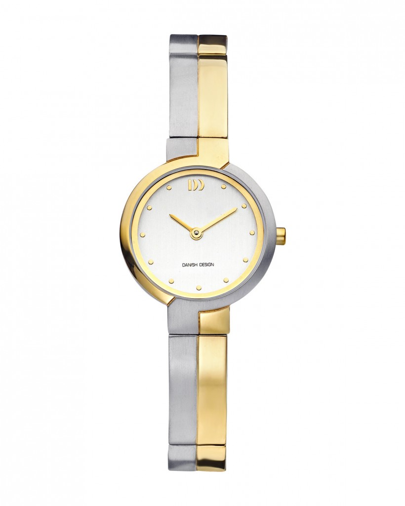 Danish Design Two Tone Silver & Gold Color Titanium Women's Watch