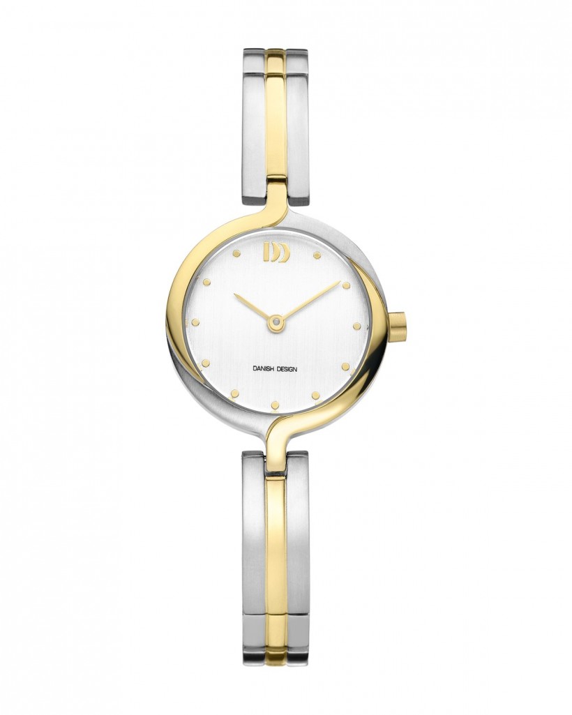 Danish Design Two Tone Silver & Gold Color Titanium Women's Watch