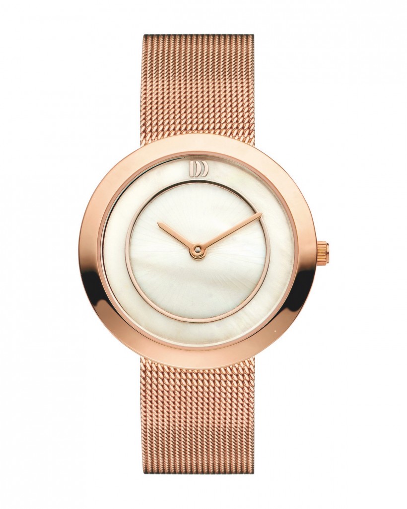 Danish Design Rose Gold Band Stainless Steel Women's Watch No Markers