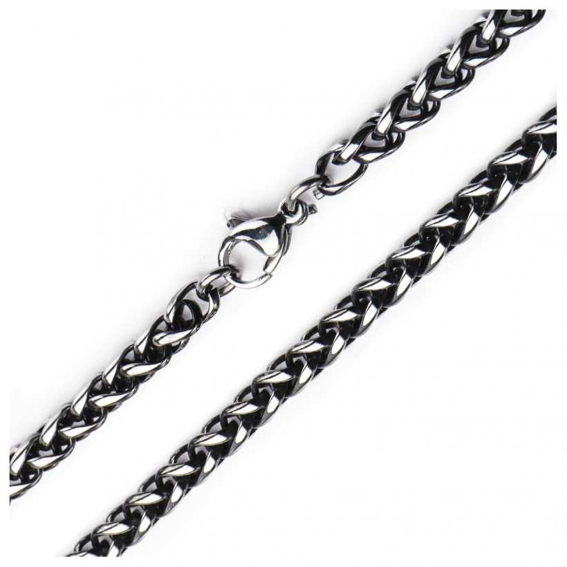 Inox Black Oxidized Wheat Chain
