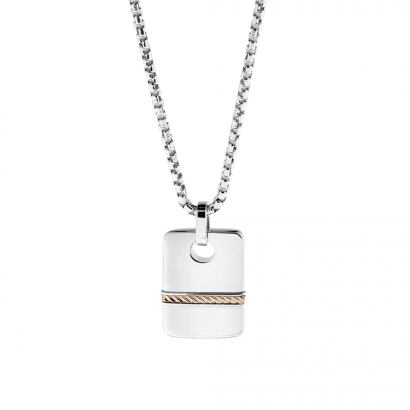 Borsari necklace w/pendant – 18k rose gold ornament