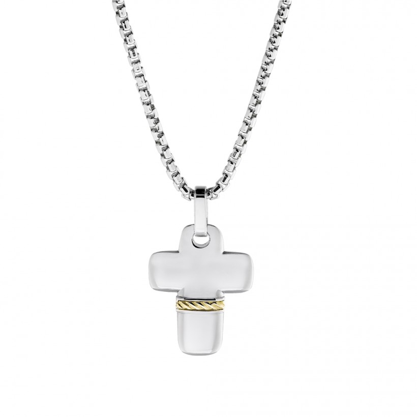 Borsari necklace w/pendant cross – 18k yellow gold ornament
