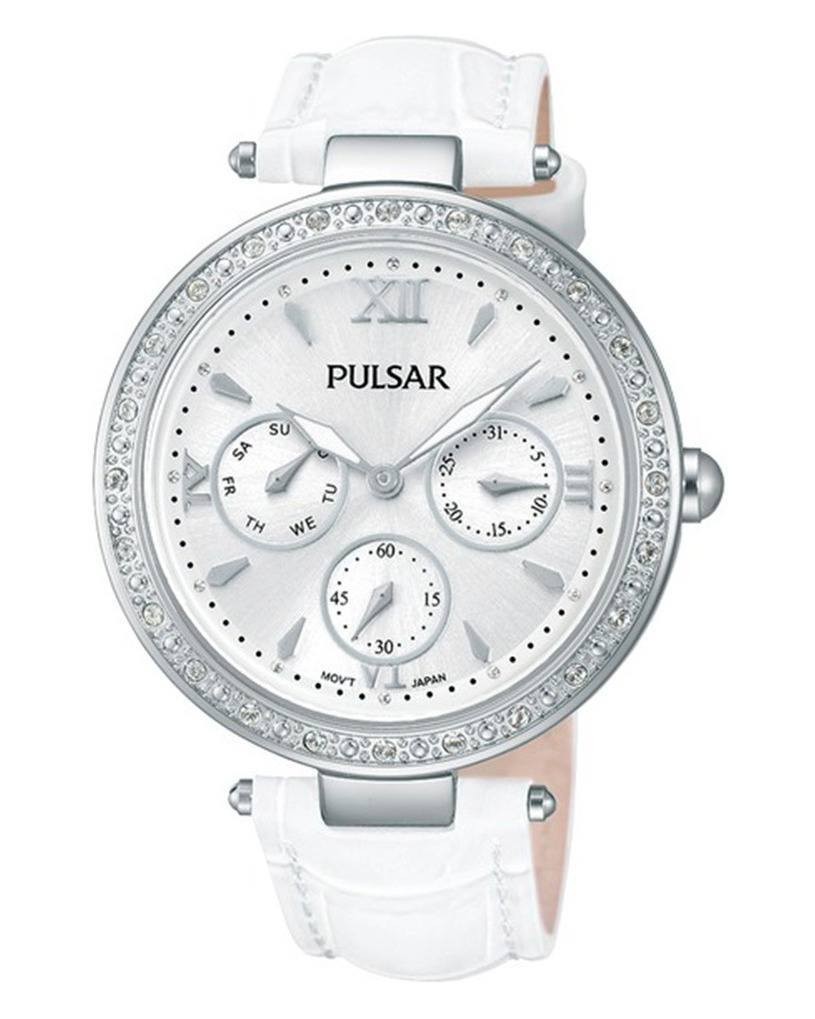 Pulsar Quartz Silver Dial Crystals Women's Watch