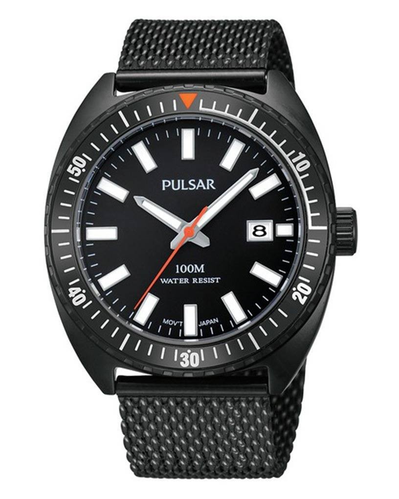Pulsar Quartz Black Dial Men's Watch