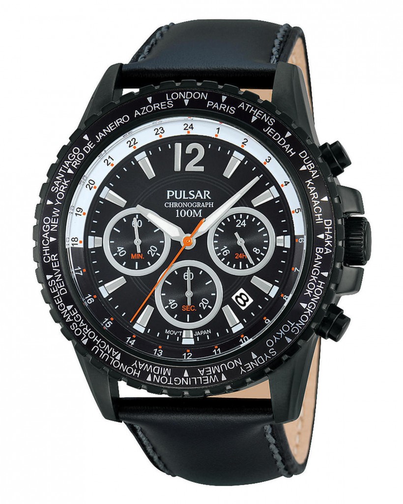 Pulsar Chronograph Quartz Black Dial Men's Watch