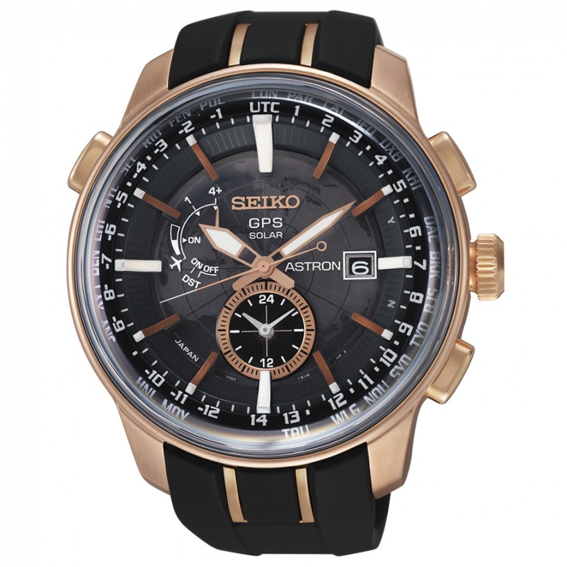 Seiko Astron 7x Silicone Black Rose Gold