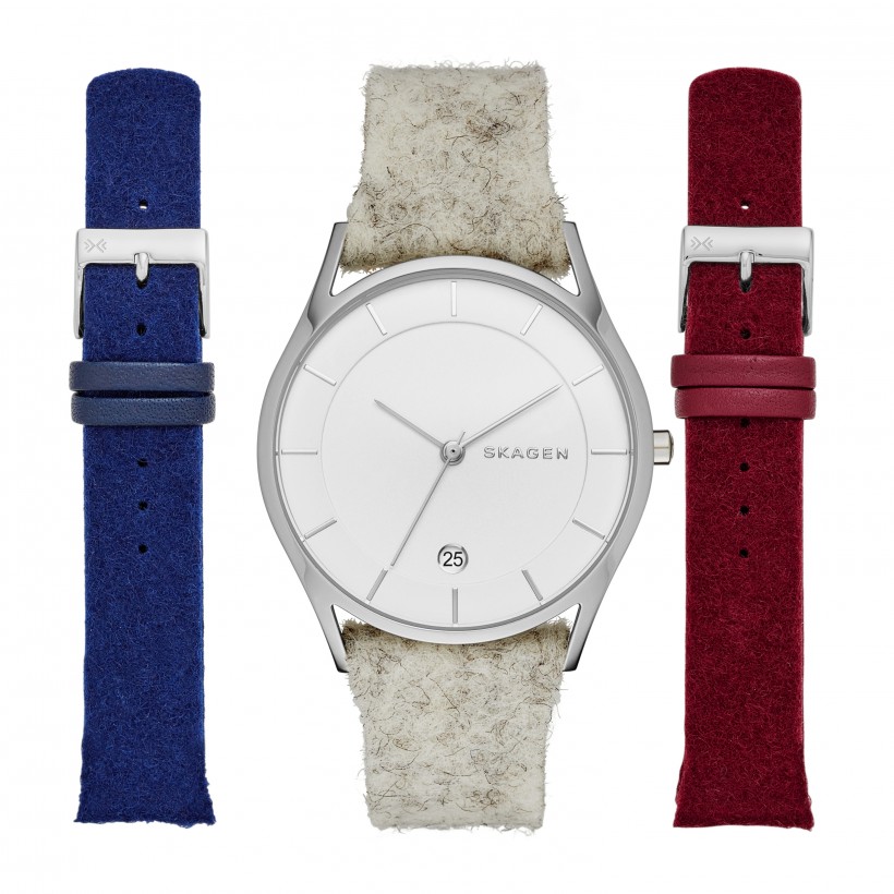 Skagen Holst Leather Band Stainless Steel Men's Watch