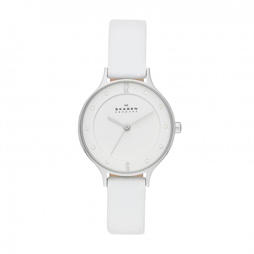 Skagen Anita Stainless Steel Leather Women's Watch