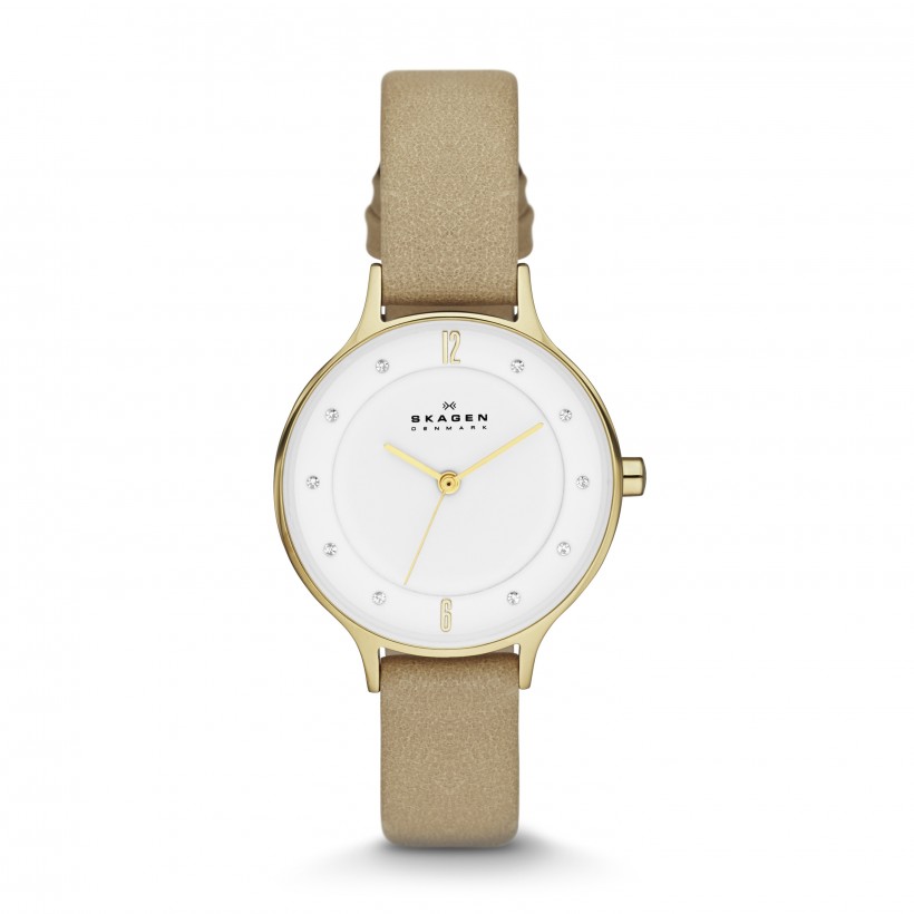 Skagen Anita Stainless Steel Leather Women's Watch