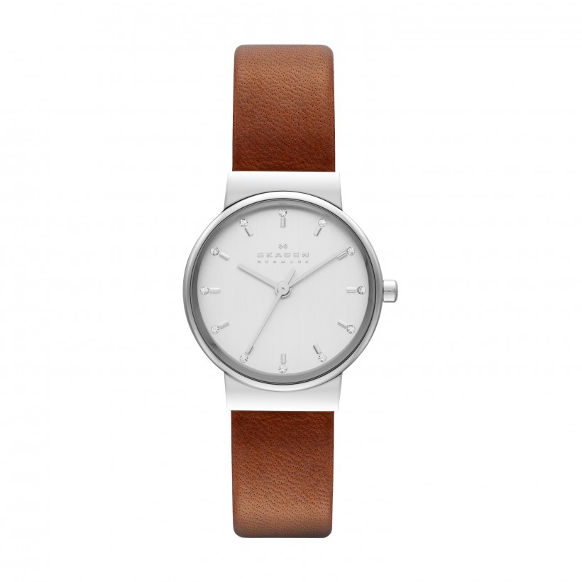 Skagen Ancher Stainless Steel Leather Women's Watch