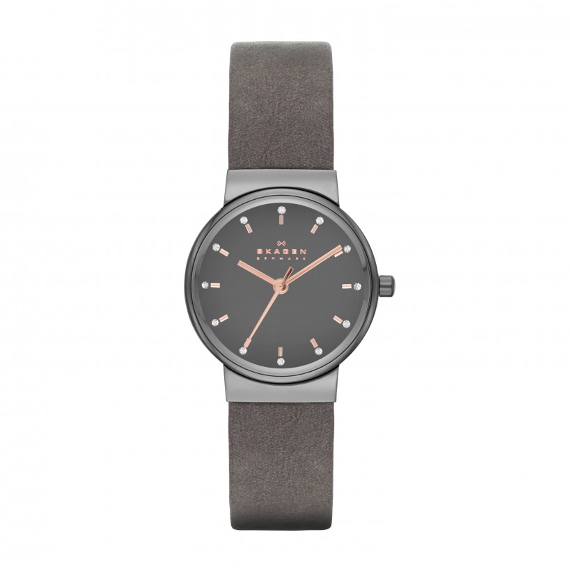 Skagen Ancher Stainless Steel Leather Women's Watch