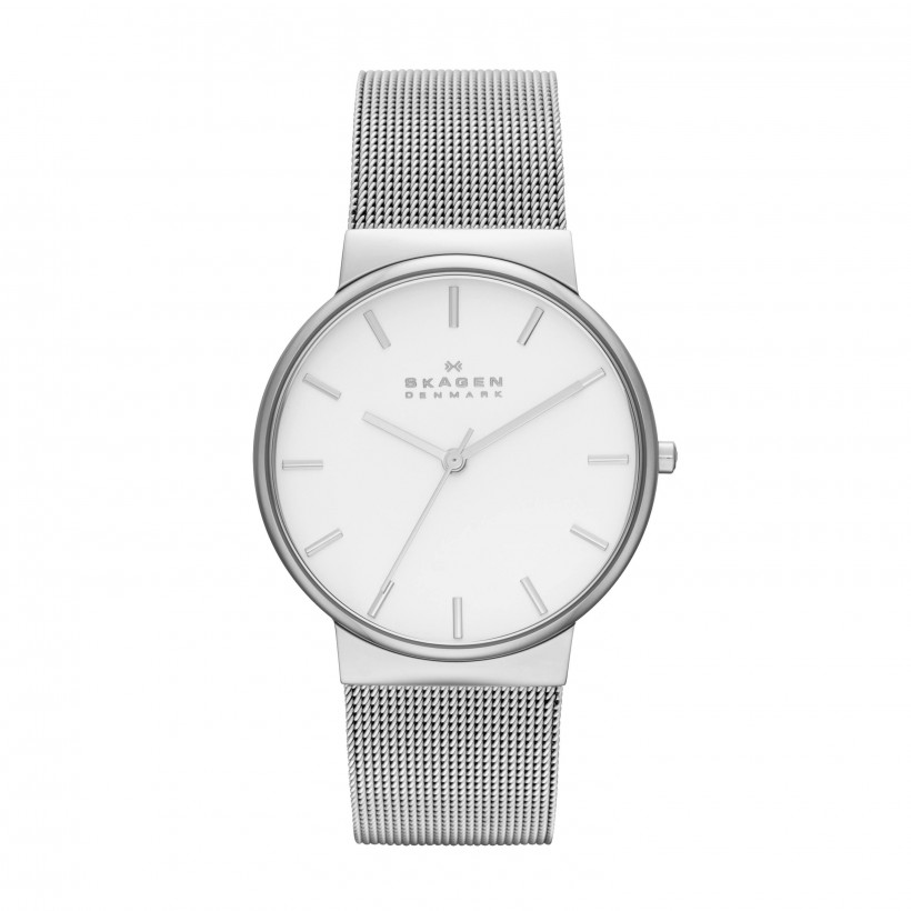 Skagen Ancher Stainless Steel Mesh Band Stainless Steel Women's Watch