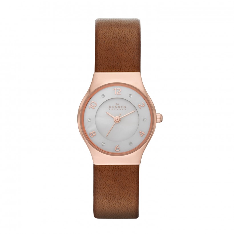 Skagen Grenen Stainless Steel Leather Women's Watch