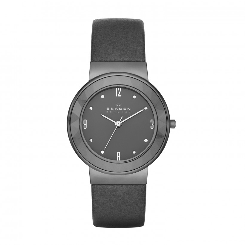 Skagen Leonora Stainless Steel Leather Women's Watch