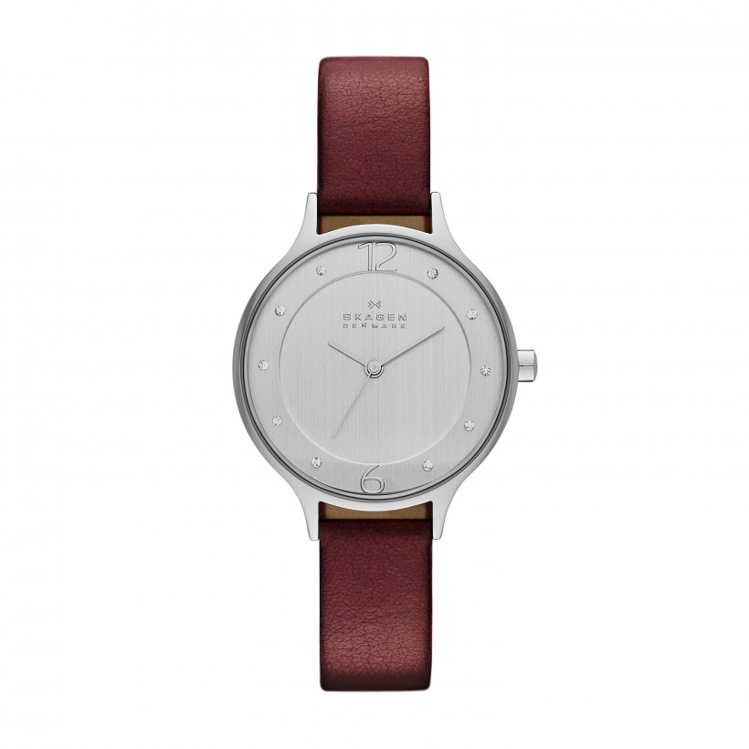 Skagen Anita Stainless Steel Leather Women's Watch
