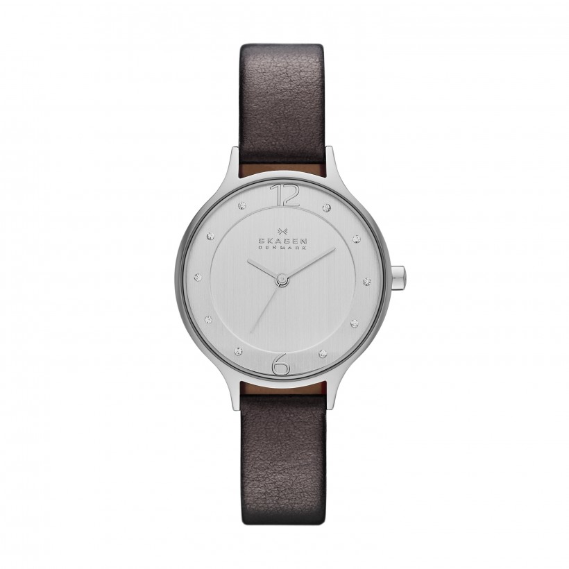 Skagen Anita Stainless Steel Leather Women's Watch