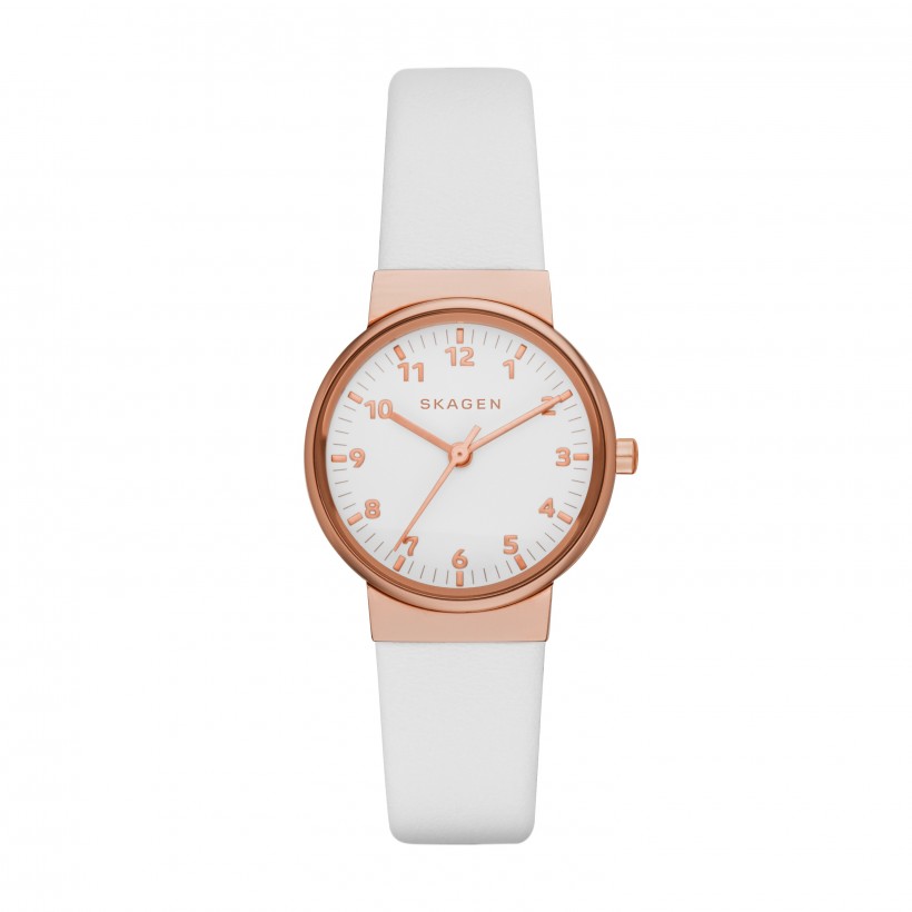 Skagen Ancher Stainless Steel Leather Women's Watch
