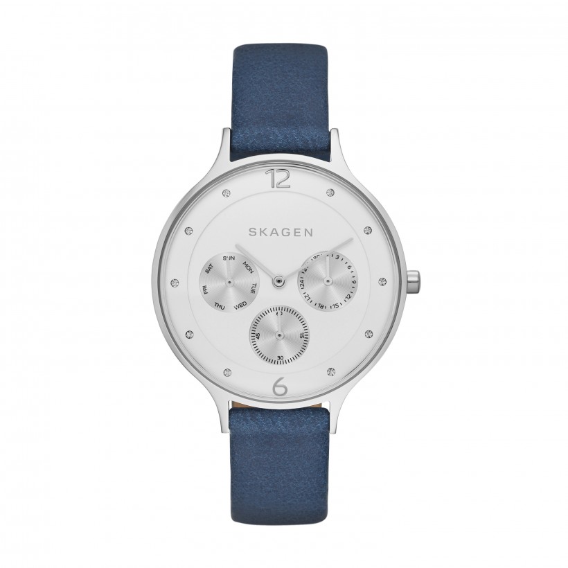 Skagen Anita Stainless Steel Leather Women's Watch