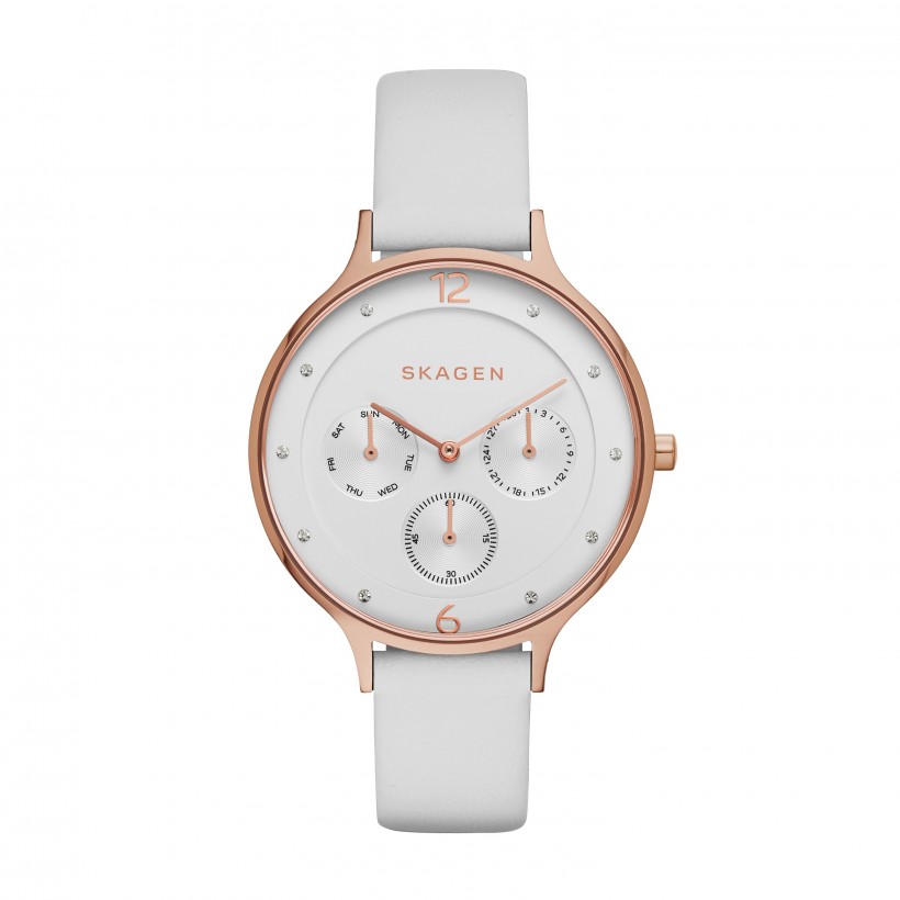 Skagen Anita Stainless Steel Leather Women's Watch