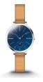 Skagen Hagen Leather Band Stainless Steel Women's Watch