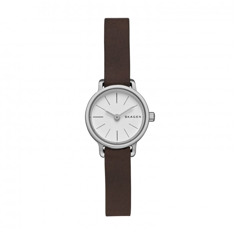 Skagen Hagen Leather Band Stainless Steel Women's Watch