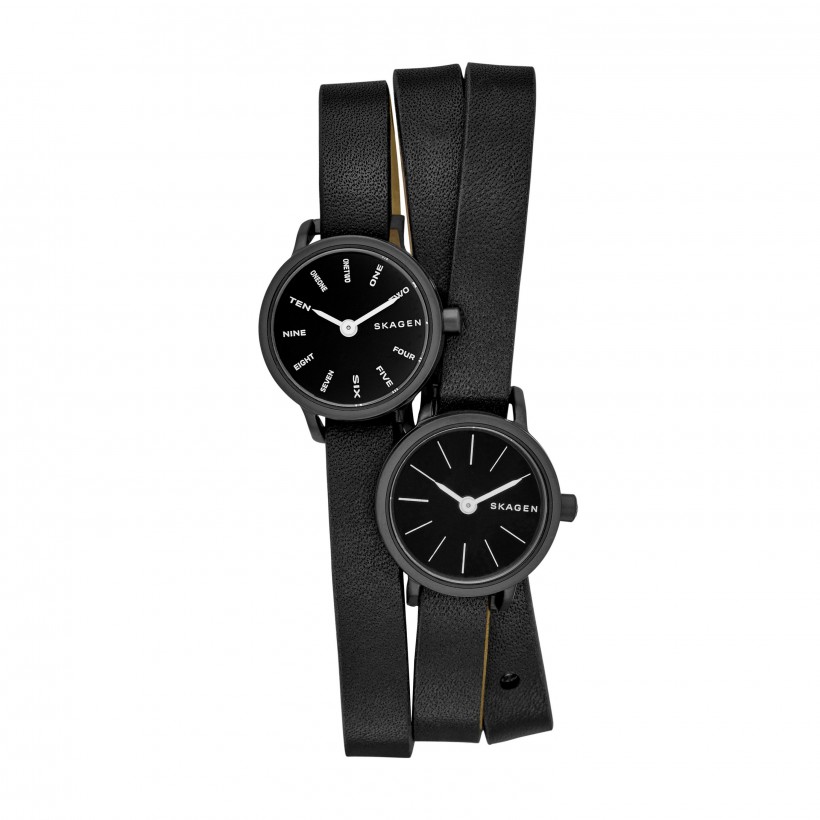 Skagen Hagen Leather Band Stainless Steel Women's Watch