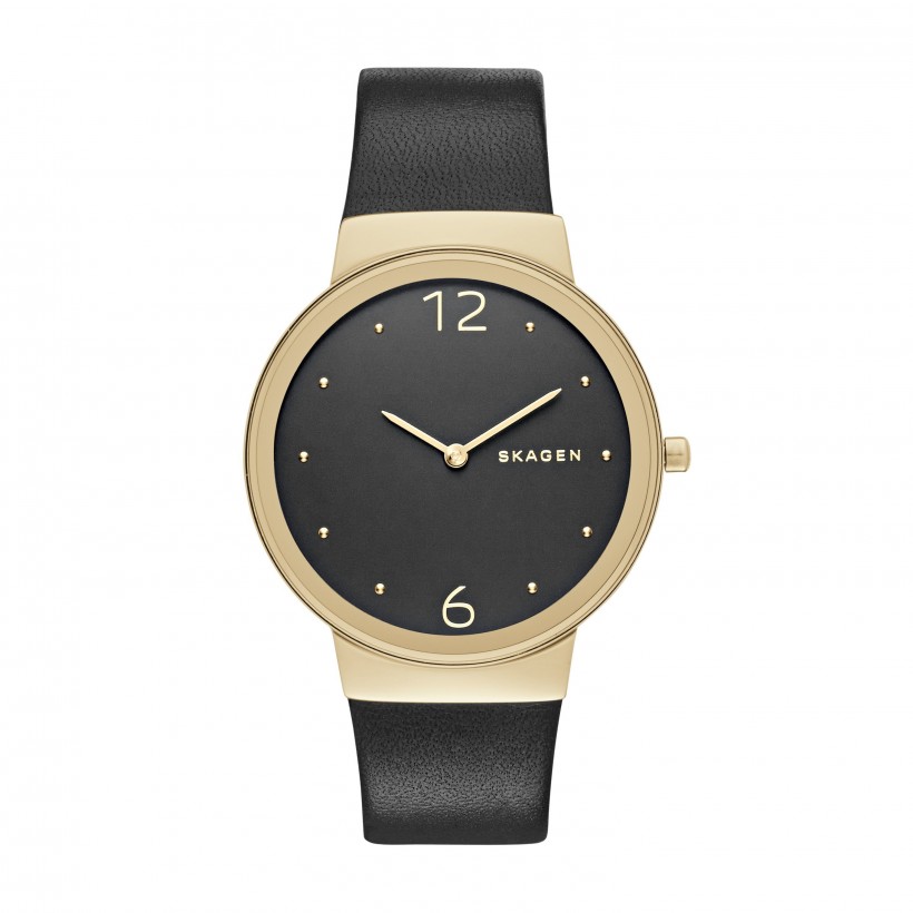 Skagen Freja Leather Band Stainless Steel Women's Watch