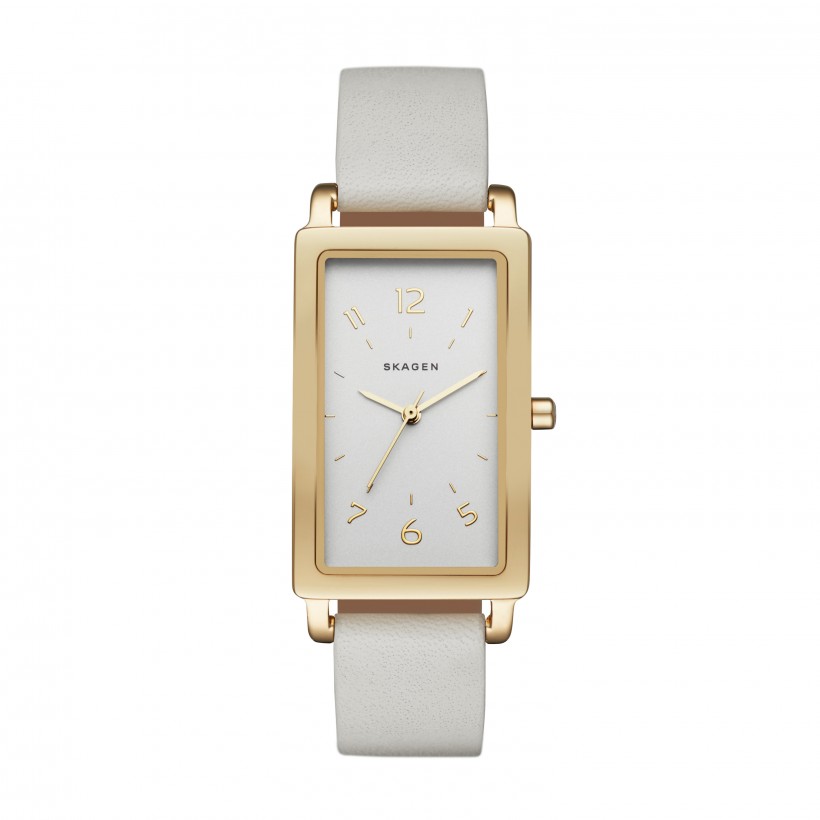 Skagen Hagen Leather Band Stainless Steel Women's Watch