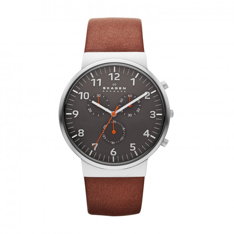 Skagen Ancher Stainless Steel Leather