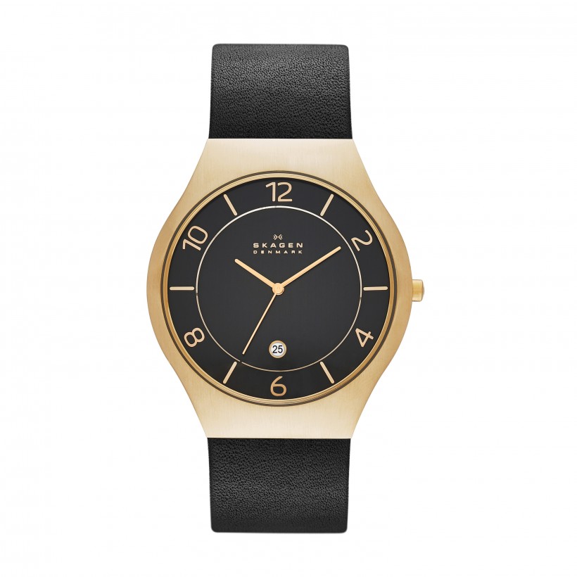 Skagen Grenen Stainless Steel Leather Men's Watch