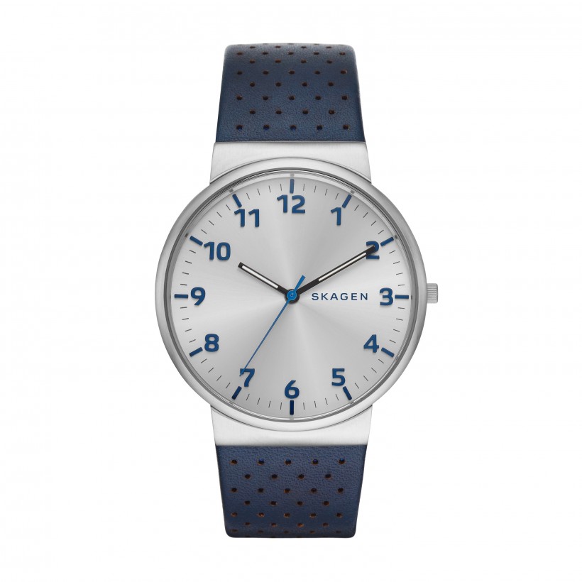 Skagen Ancher Stainless Steel Leather Men's Watch