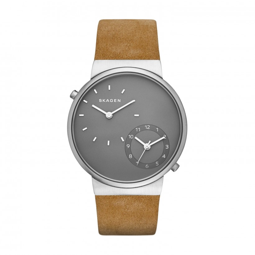 Skagen Ancher Leather Band Stainless Steel Men's Watch