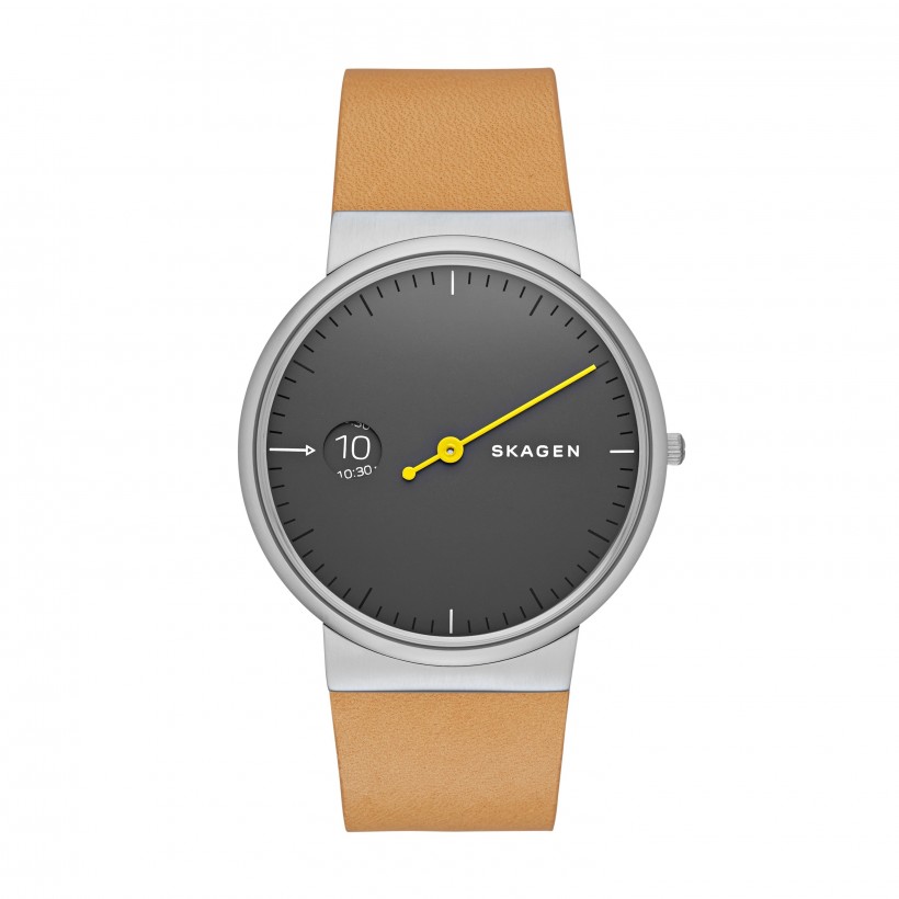 Skagen Ancher Leather Band Stainless Steel Men's Watch