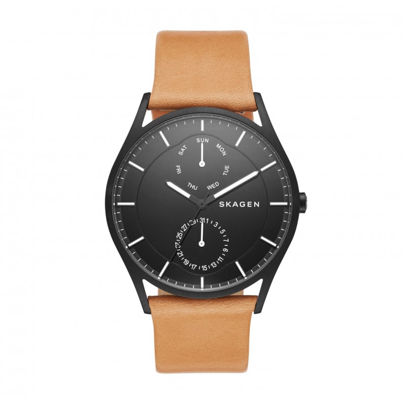 Skagen Holst Leather Band Stainless Steel Men's Watch