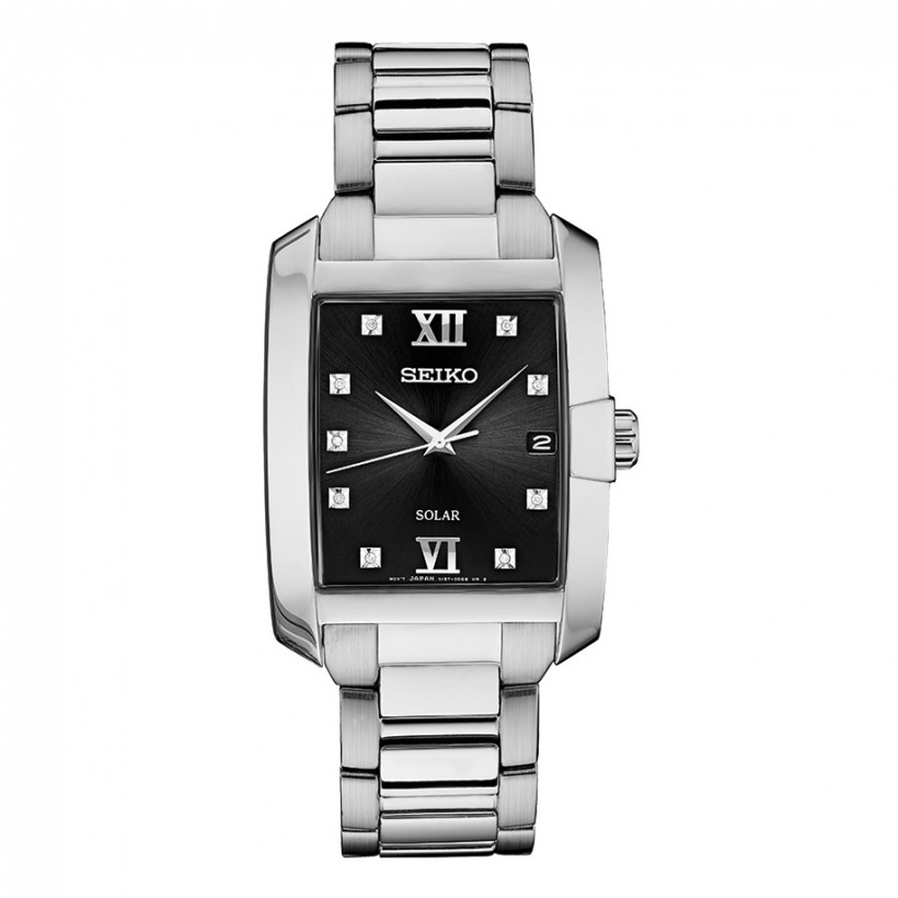Seiko Core Diamond Solar Stainless Steel Watch SNE461