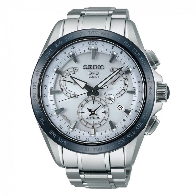 Seiko Astron 8x Dual Time White Dial Titanium