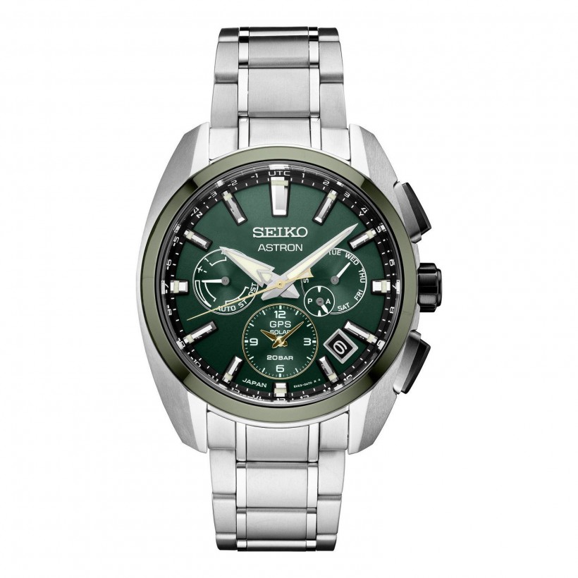 Seiko Astron GPS Solar Limited Edition Green Bezel & Dial Titanium Watch