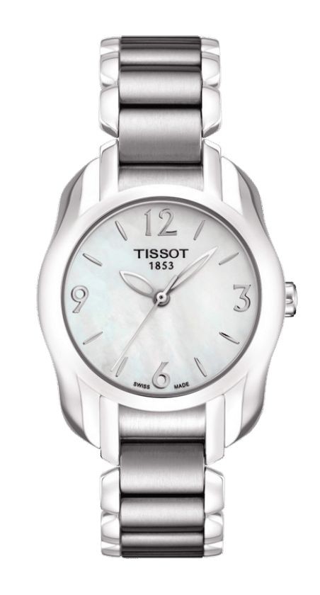 Tissot T-Wave  Women's Quartz White MOP Dial Round Watch with Stainless Steel Bracelet T0232101111700
