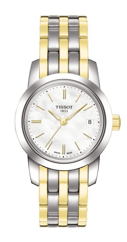 Tissot Classic Dream Lady Quartz White MOP Dial Watch with Two-Tone Stainless Steel Bracelet T0332102211100