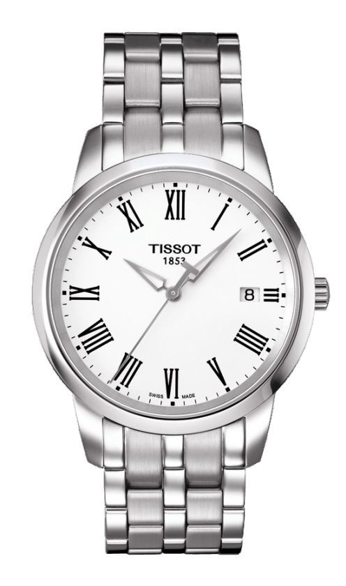 Tissot Classic Dream Men's Quartz White Dial Watch with Stainless Steel Bracelet T0334101101301