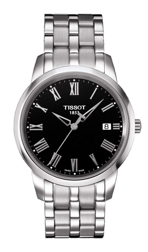 Tissot Classic Dream Men's Quartz Black Dial Watch with Stainless Steel Bracelet T0334101105301