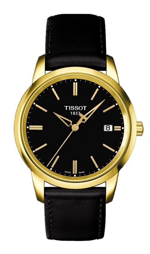 Tissot Classic Dream Men's Quartz Black Dial Watch with Black Leather Strap T0334103605101
