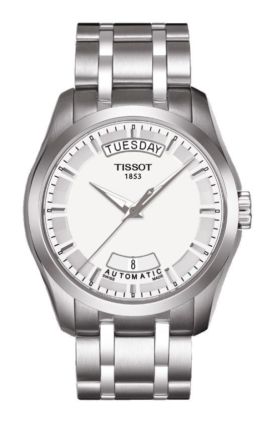 Tissot Couturier Automatic Men's Silver Dial Watch with Stainless Steel Bracelet T0354071103100