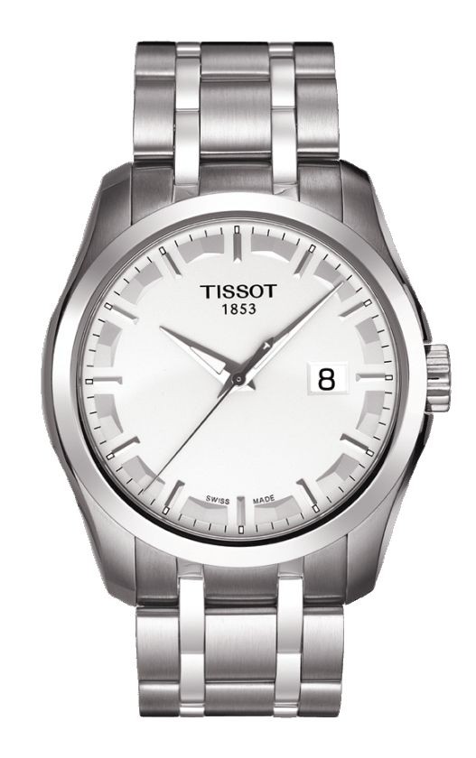 Tissot Couturier Men's Quartz Silver Dial Watch with Stainless Steel Bracelet T0354101103100
