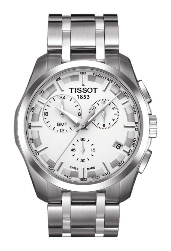 Tissot Couturier Men's Quartz Chronograph Silver Dial Watch with Stainless Steel Bracelet T0354391103100