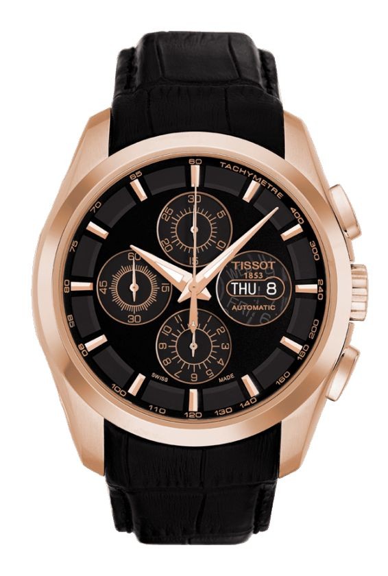 Tissot Couturier Men s Automatic Black Dial with Black Leather strap