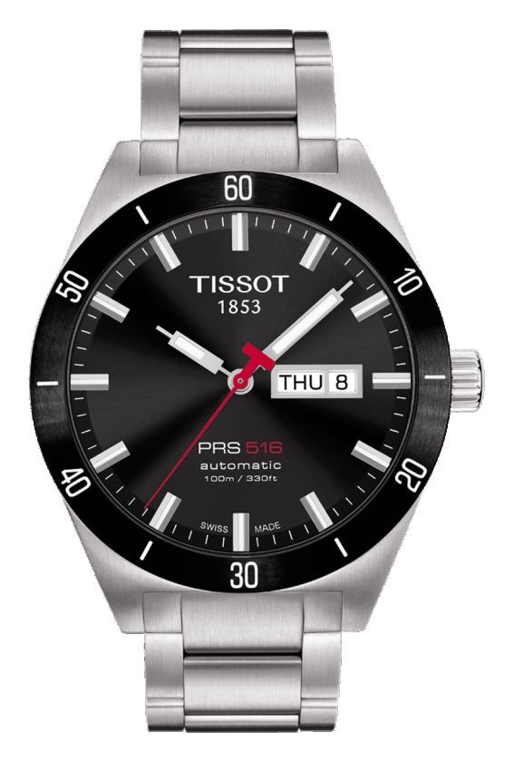 Tissot PRS 516 Men's Automatic Black Dial with Stainless Steel Bracelet T0444302105100