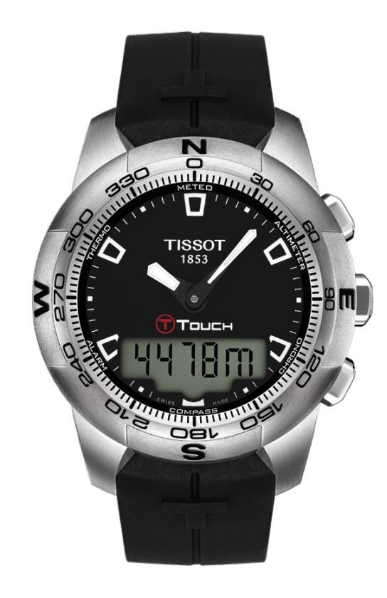 Tissot T-Touch II Men's Quartz Black Dial Watch with Black Rubber Strap T0474201705100